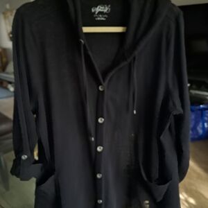 Style & Co Sport Black Lightweight Jacket   Xl